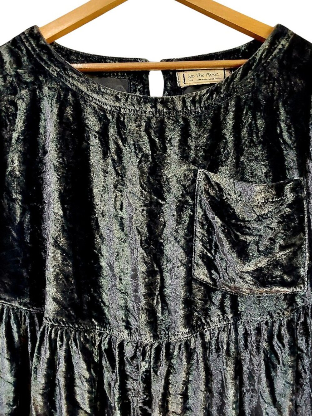 We the Free People Moon City Velvet Tunic Oversized Babydoll Top Royal Blue - Lg - Picture 7 of 11